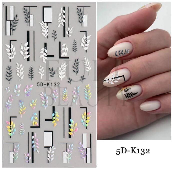 Nail Art Sticker Decals 5D Self Adhesive Luxurious Decoration DIY Acrylic Supplier jehouze 5D-K132 