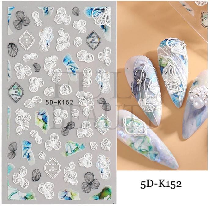 Nail Art Sticker Decals 5D Self Adhesive Luxurious Decoration DIY Acrylic Supplier jehouze 5D-K152 