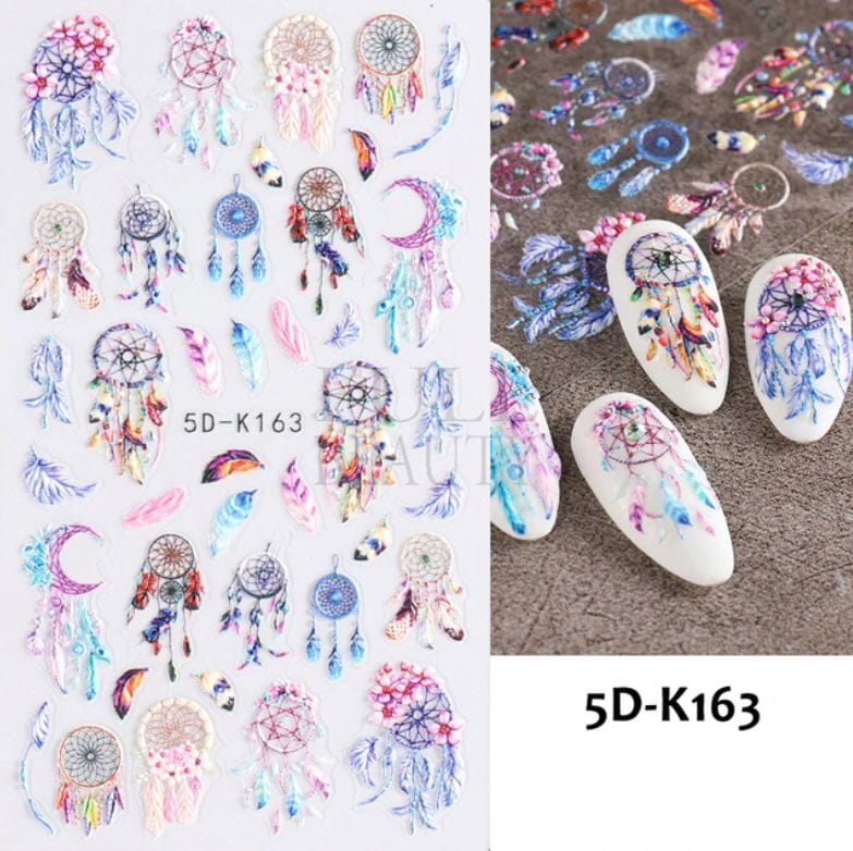 Nail Art Sticker Decals 5D Self Adhesive Luxurious Decoration DIY Acrylic Supplier jehouze 5D-K163 