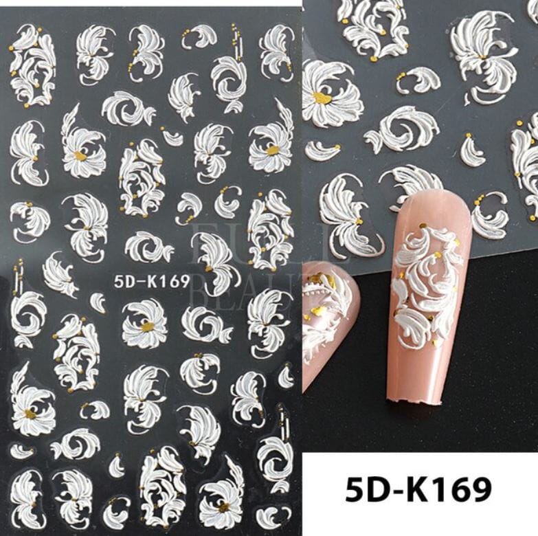 Nail Art Sticker Decals 5D Self Adhesive Luxurious Decoration DIY Acrylic Supplier jehouze 5D-K169 