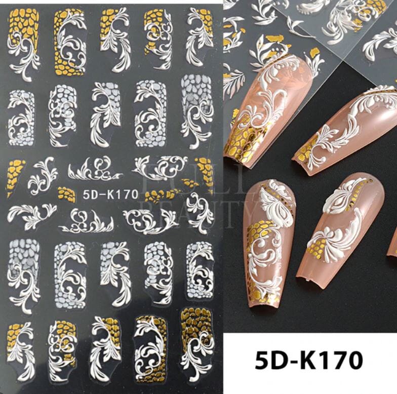Nail Art Sticker Decals 5D Self Adhesive Luxurious Decoration DIY Acrylic Supplier jehouze 5D-K170 