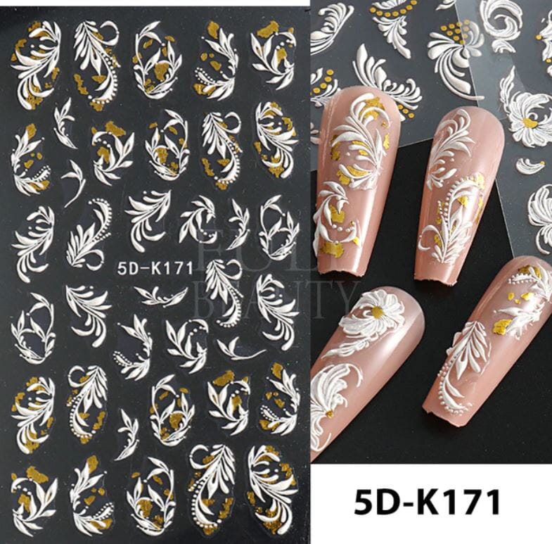 Nail Art Sticker Decals 5D Self Adhesive Luxurious Decoration DIY Acrylic Supplier jehouze 5D-K171 