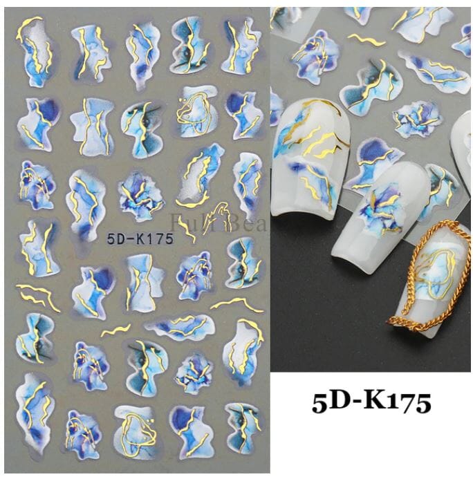 Nail Art Sticker Decals 5D Self Adhesive Luxurious Decoration DIY Acrylic Supplier jehouze 5D-K175 