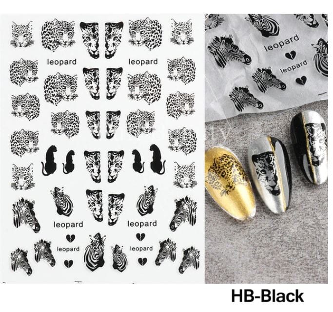 Nail Art Sticker Decals 5D Self Adhesive Luxurious Decoration DIY Acrylic Supplier jehouze HB-Black 
