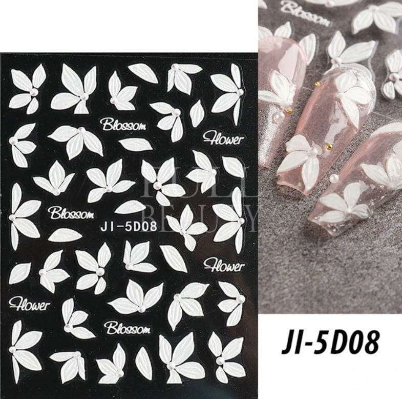 Nail Art Sticker Decals 5D Self Adhesive Luxurious Decoration DIY Acrylic Supplier jehouze JI-5D08 