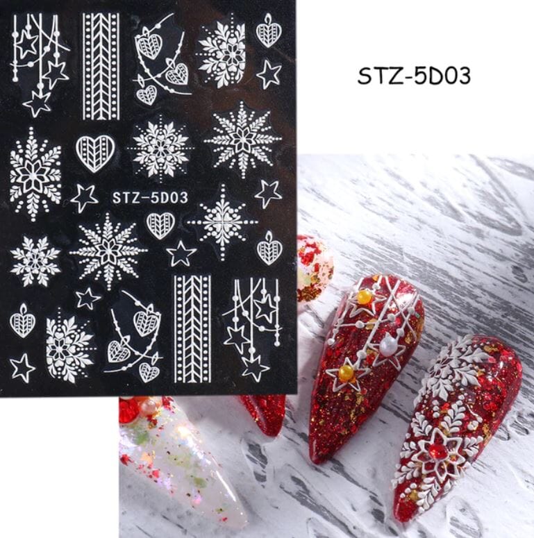 Nail Art Sticker Decals 5D Self Adhesive Luxurious Decoration DIY Acrylic Supplier jehouze STZ-5D03 