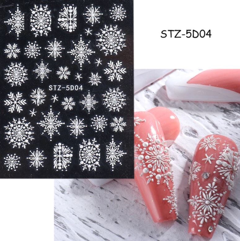 Nail Art Sticker Decals 5D Self Adhesive Luxurious Decoration DIY Acrylic Supplier jehouze STZ-5D04 