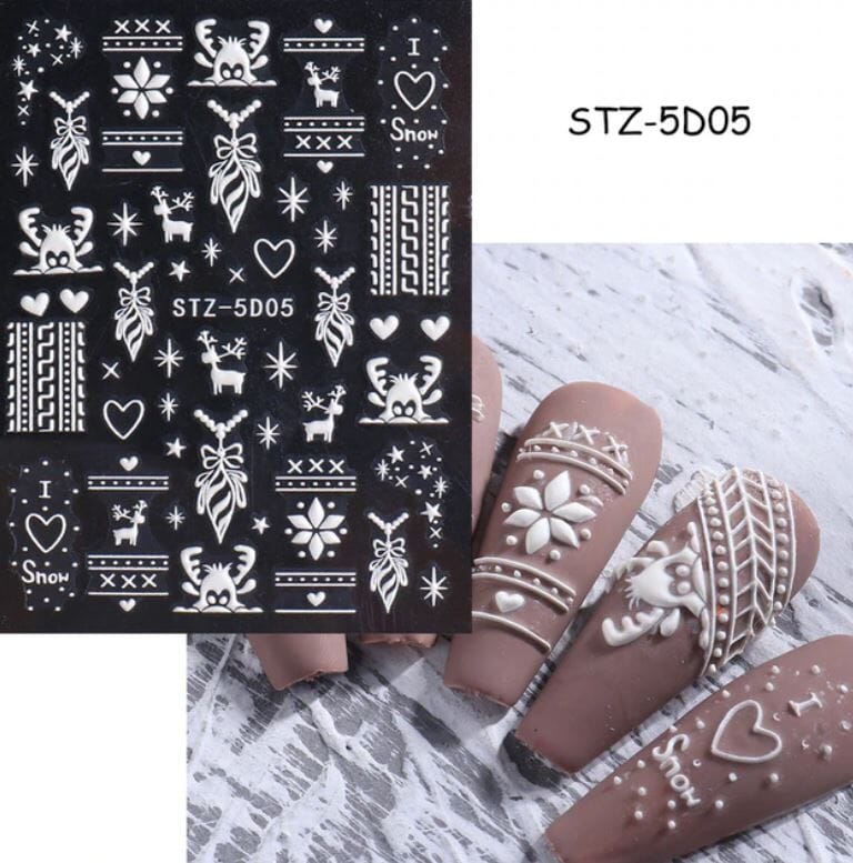 Nail Art Sticker Decals 5D Self Adhesive Luxurious Decoration DIY Acrylic Supplier jehouze STZ-5D05 