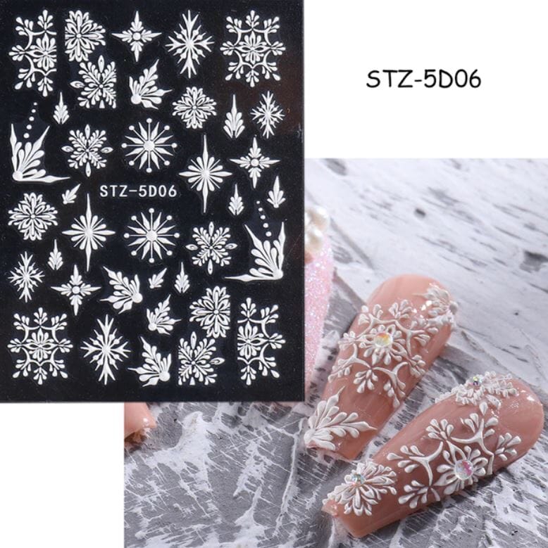 Nail Art Sticker Decals 5D Self Adhesive Luxurious Decoration DIY Acrylic Supplier jehouze STZ-5D06 
