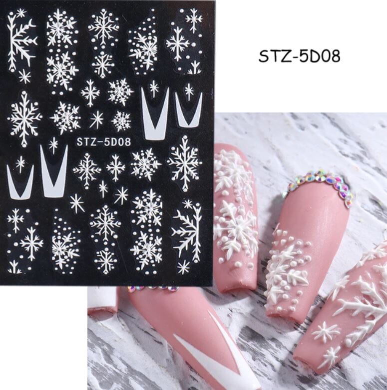 Nail Art Sticker Decals 5D Self Adhesive Luxurious Decoration DIY Acrylic Supplier jehouze STZ-5D08 
