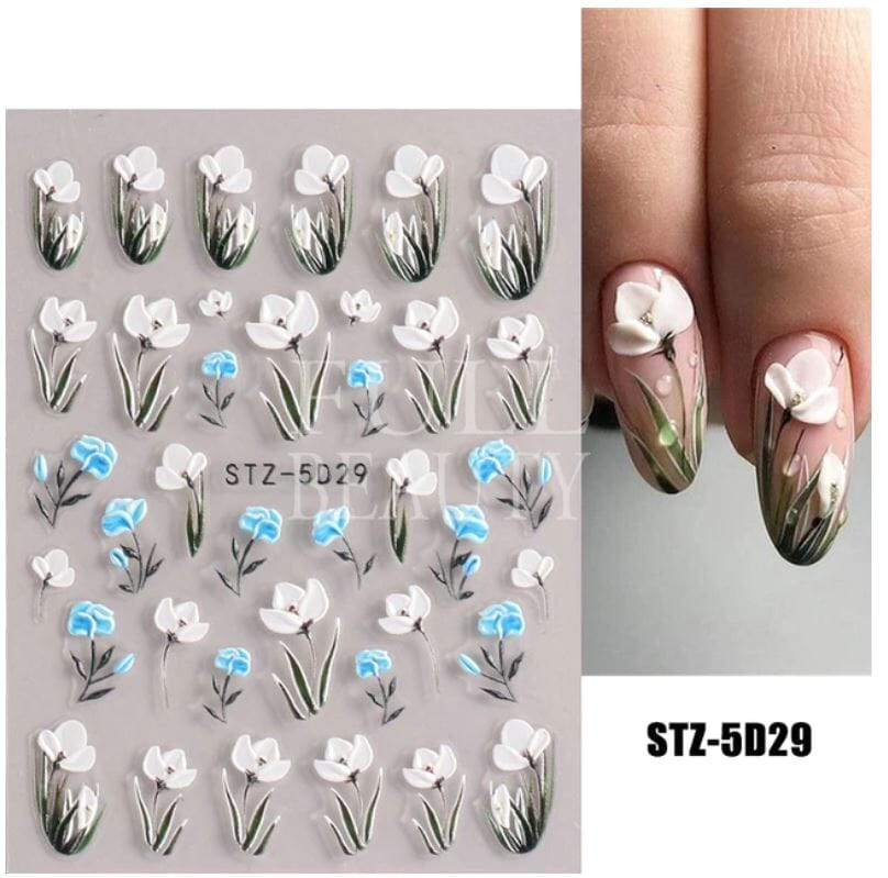 Nail Art Sticker Decals 5D Self Adhesive Luxurious Decoration DIY Acrylic Supplier jehouze STZ-5D29 