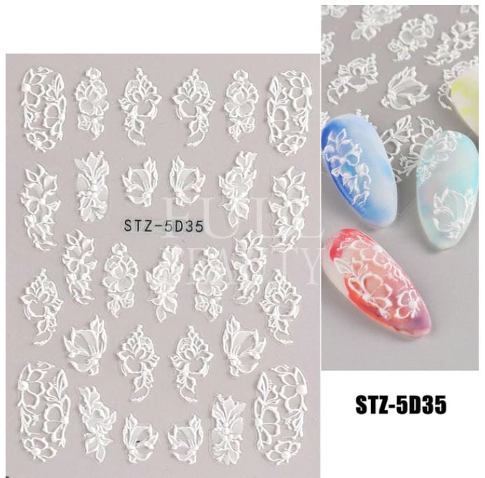 Nail Art Sticker Decals 5D Self Adhesive Luxurious Decoration DIY Acrylic Supplier jehouze STZ-5D35 