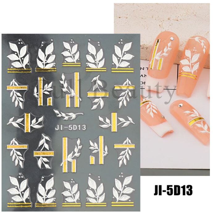 Nail Art Sticker Decals 5D Self Adhesive Luxurious Decoration DIY Acrylic Supplies jehouze JI-5D13 