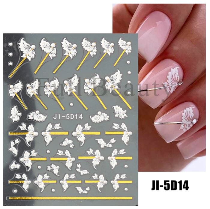 Nail Art Sticker Decals 5D Self Adhesive Luxurious Decoration DIY Acrylic Supplies jehouze JI-5D14 
