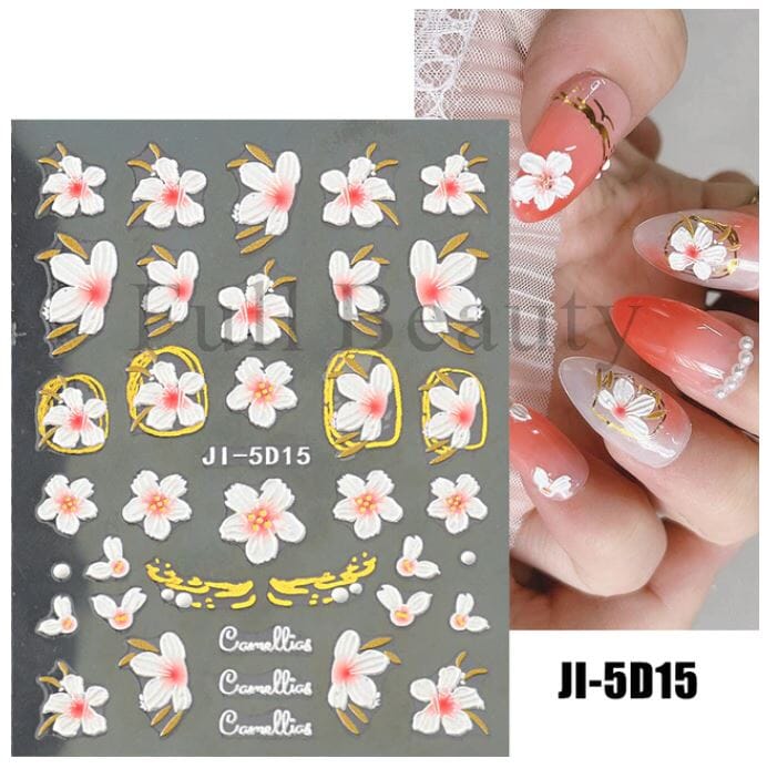 Nail Art Sticker Decals 5D Self Adhesive Luxurious Decoration DIY Acrylic Supplies jehouze JI-5D15 