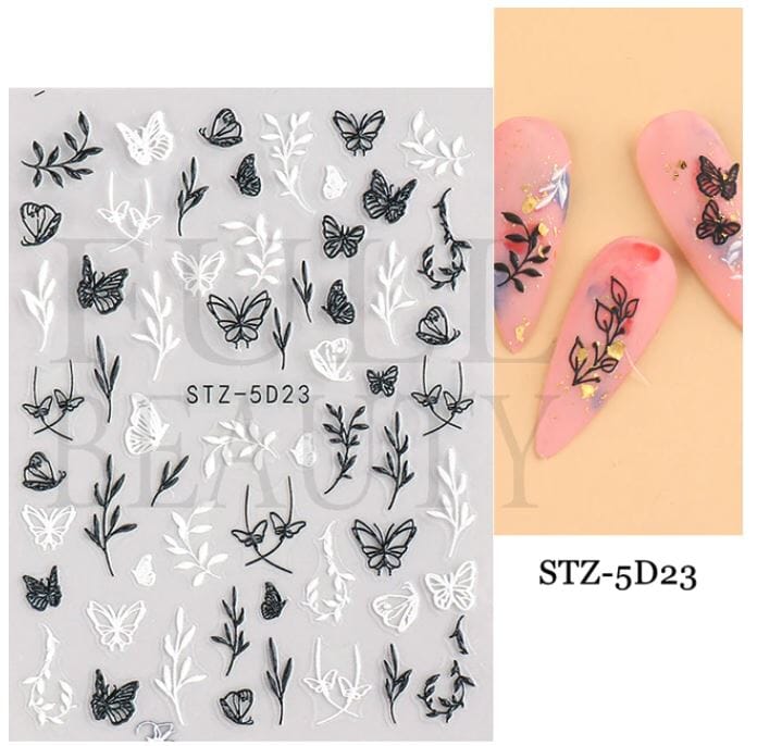 Nail Art Sticker Decals 5D Self Adhesive Luxurious Decoration DIY Acrylic Supplies jehouze STZ-5D23 