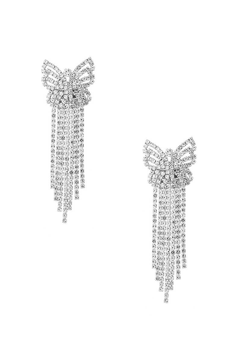 Rhinestone Butterfly Tassel Earring Apparel & Accessories > Jewelry > Earrings jehouze 