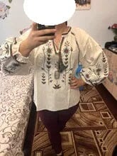 Women Bohemian Embroidered Mexican Bohemian Tops Tassel Long Lantern Sleeve Casual Blouse Tops Shirts & Tops jehouze 