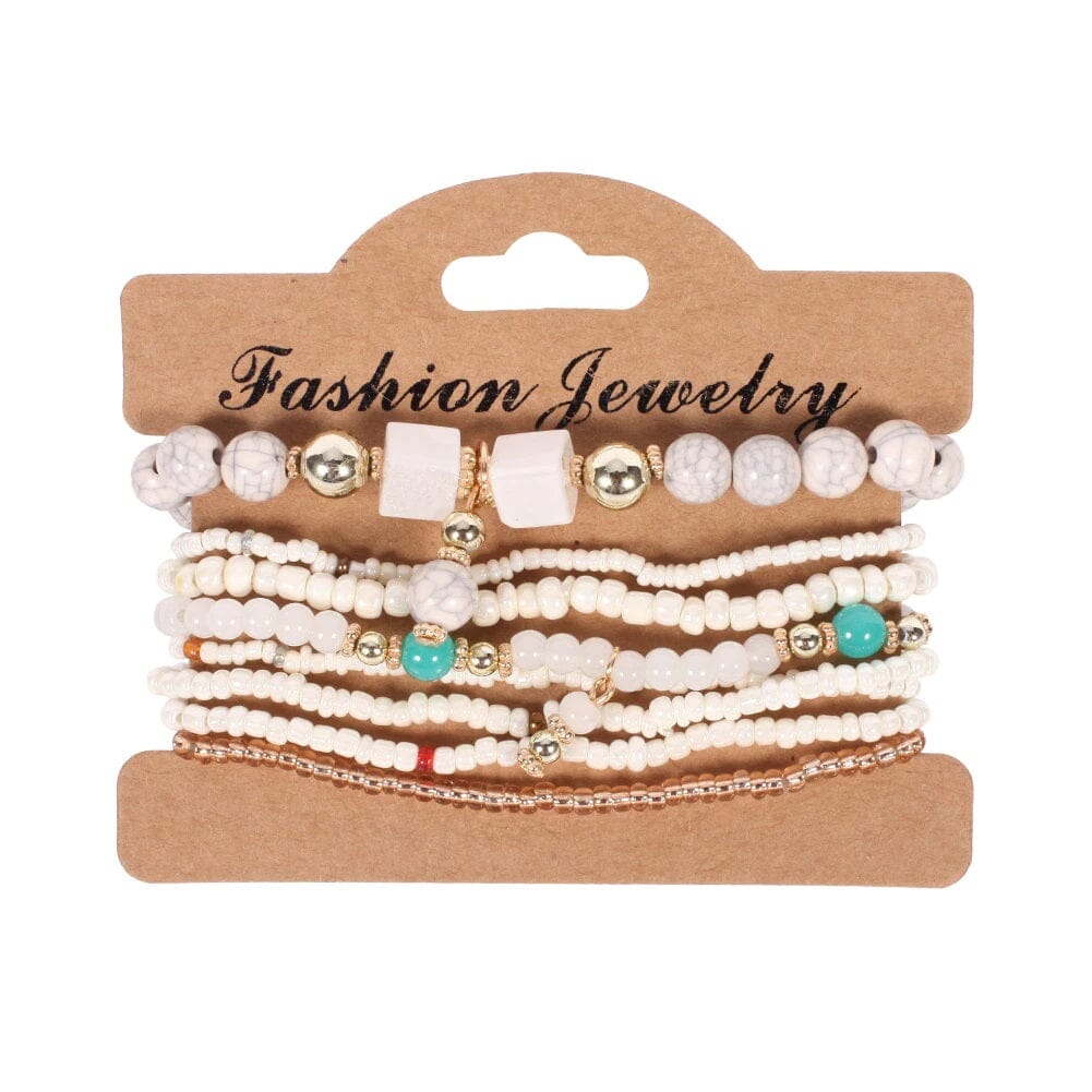 Women Bohemian Multilayer Stretch Colorful Beads Bracelet with charm Jewelry_ Jewelry jehouze BR112-2 