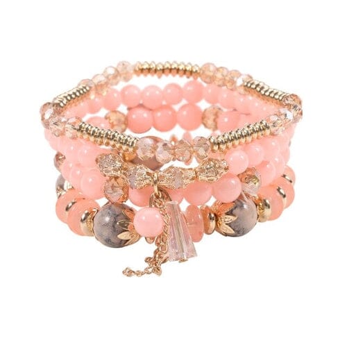 Women Bohemian Stackable Beads Multilayer Crystal Stretch Bracelet set Bracelets jehouze 8 