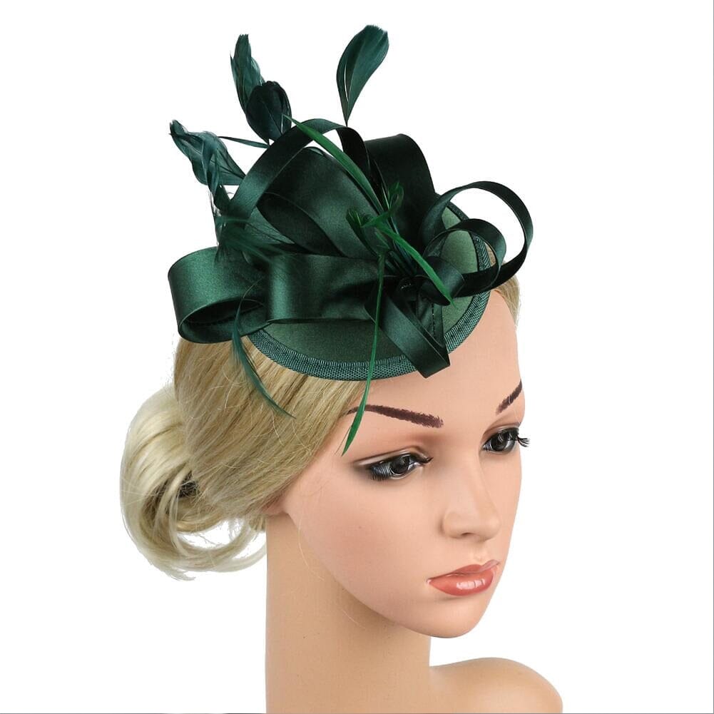 Women Fascinator Hair Clip Feather Flower Veil Wedding Tea Party Hat_ Hat jehouze 10 