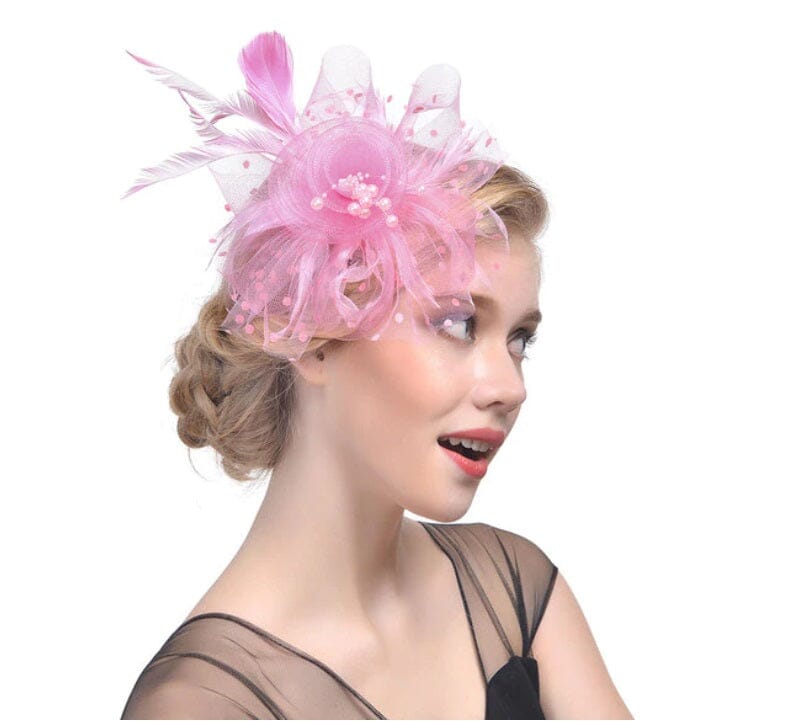 Women Flower Mesh Feather Fascinators Hat Headband and Clip tea Party Headwear_ Hat jehouze 13 