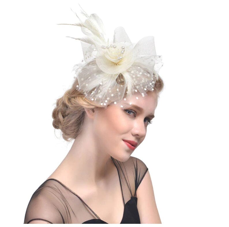 Women Flower Mesh Feather Fascinators Hat Headband and Clip tea Party Headwear_ Hat jehouze 19 