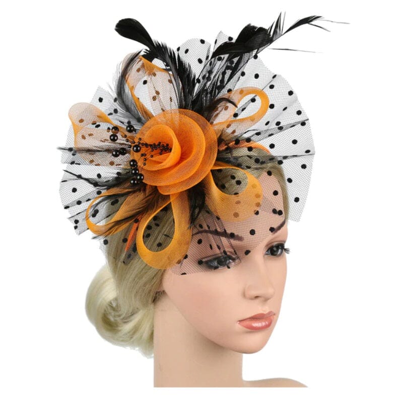 Women Flower Mesh Feather Fascinators Hat Headband and Clip tea Party Headwear_ Hat jehouze 2 