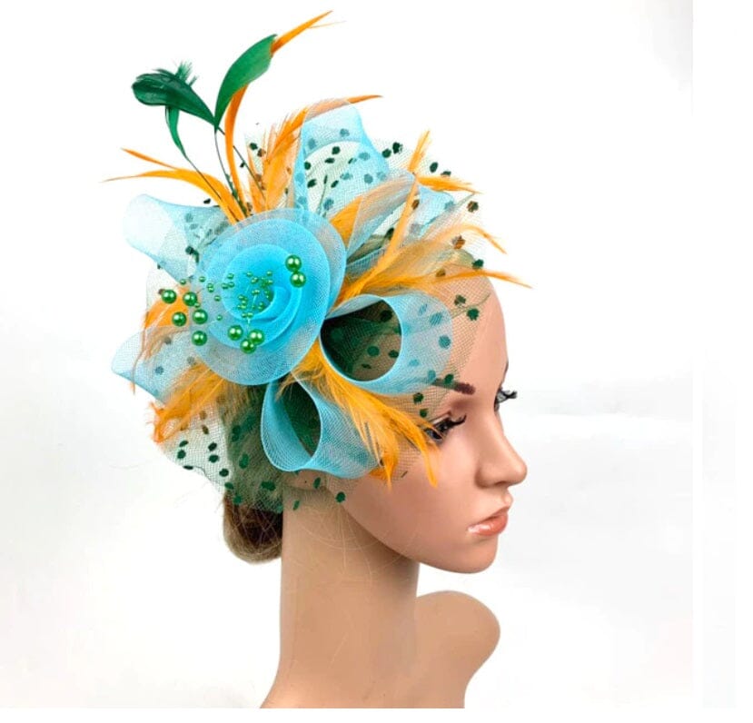 Women Flower Mesh Feather Fascinators Hat Headband and Clip tea Party Headwear_ Hat jehouze 22 