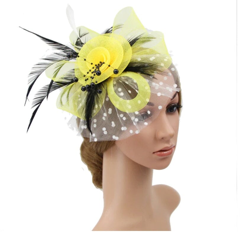 Women Flower Mesh Feather Fascinators Hat Headband and Clip tea Party Headwear_ Hat jehouze 26 