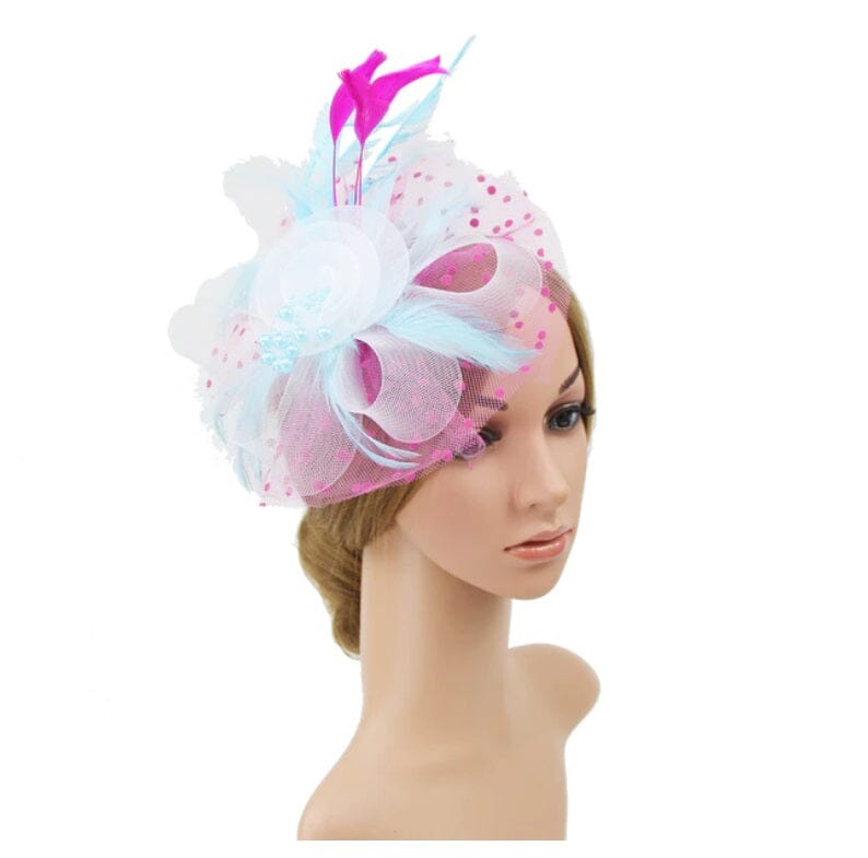 Women Flower Mesh Feather Fascinators Hat Headband and Clip tea Party Headwear_ Hat jehouze 27 