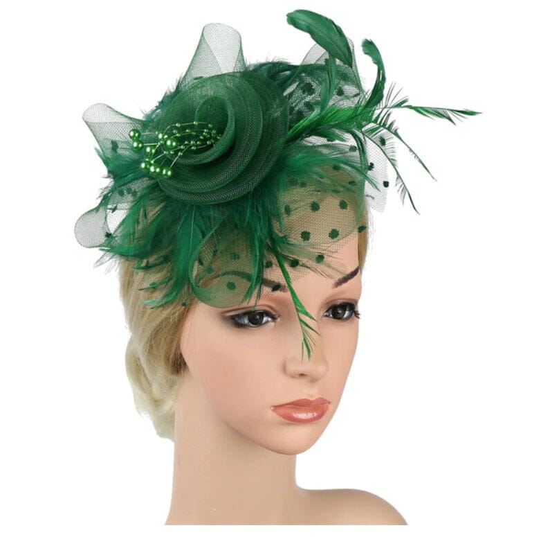 Women Flower Mesh Feather Fascinators Hat Headband and Clip tea Party Headwear_ Hat jehouze 3 