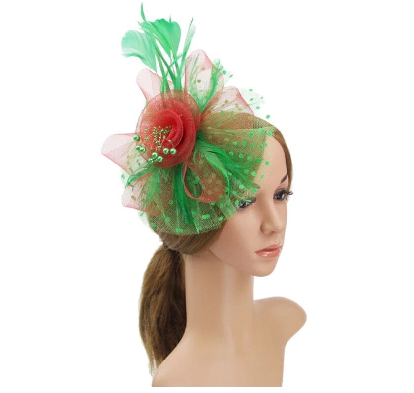 Women Flower Mesh Feather Fascinators Hat Headband and Clip tea Party Headwear_ Hat jehouze 30 