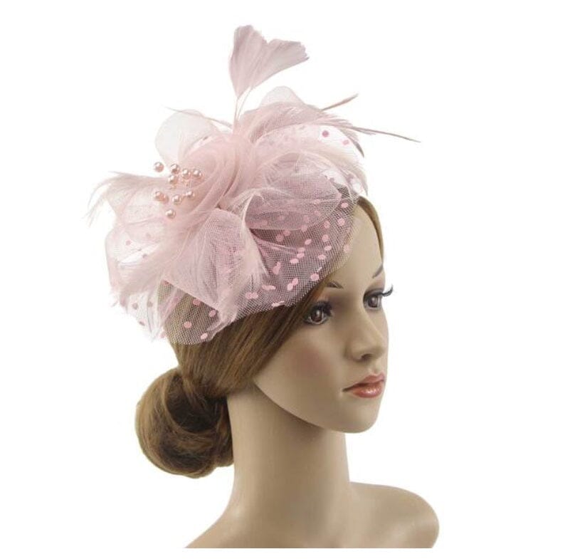 Women Flower Mesh Feather Fascinators Hat Headband and Clip tea Party Headwear_ Hat jehouze 31 