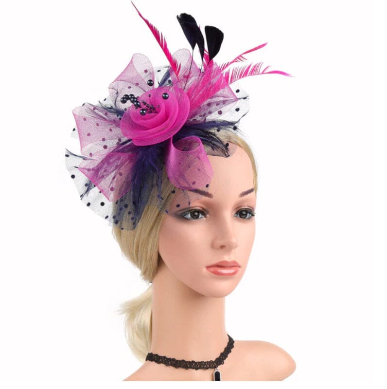 Women Flower Mesh Feather Fascinators Hat Headband and Clip tea Party Headwear_ Hat jehouze 34 