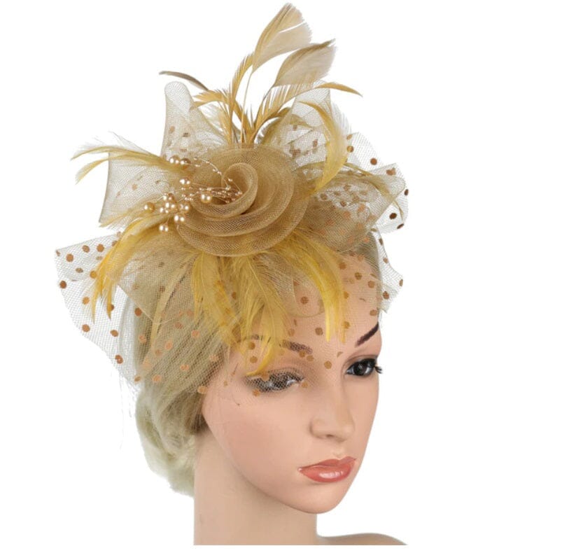 Women Flower Mesh Feather Fascinators Hat Headband and Clip tea Party Headwear_ Hat jehouze 4 
