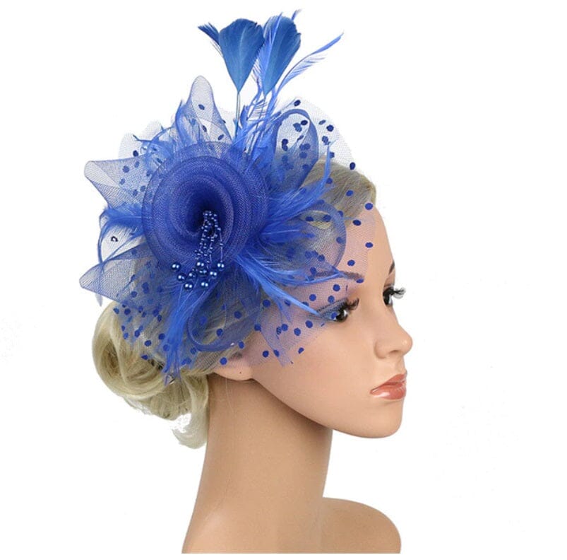 Women Flower Mesh Feather Fascinators Hat Headband and Clip tea Party Headwear_ Hat jehouze 6 