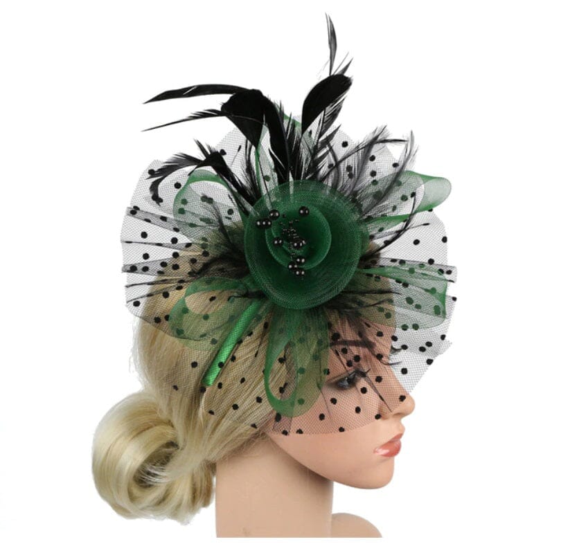 Women Flower Mesh Feather Fascinators Hat Headband and Clip tea Party Headwear_ Hat jehouze 8 