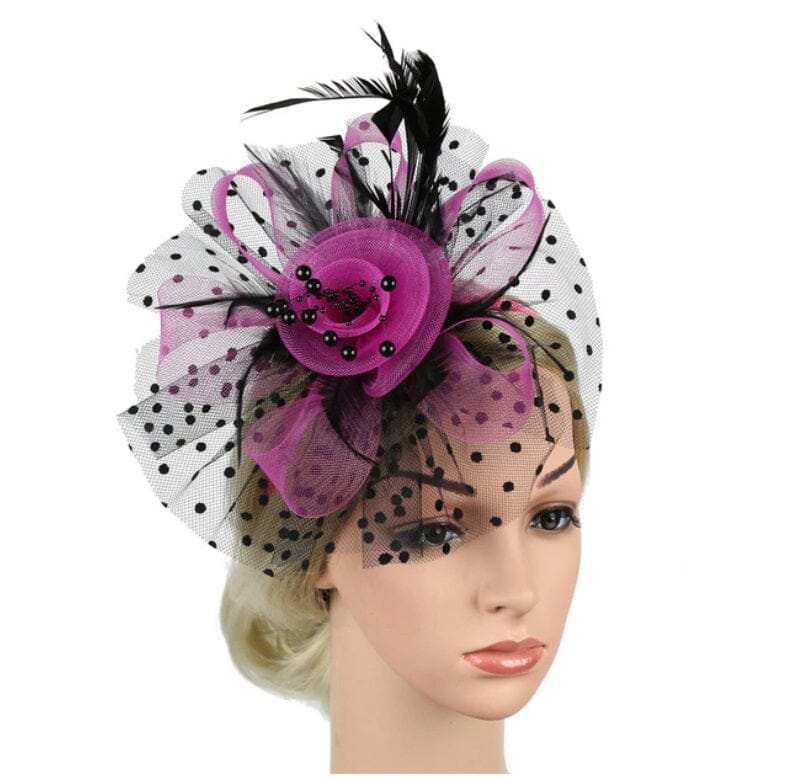 Women Flower Mesh Feather Fascinators Hat Headband and Clip tea Party Headwear_ Hat jehouze 9 