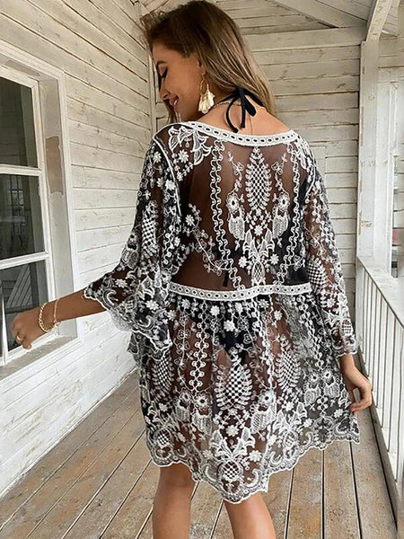  LEWGEL Swimsuit Coverup for Women Beach Swim Coverups Paisley  Print Batwing Sleeve Split Thigh Kimono Womens Cover Ups (Color :  Multicolor, Size : Small) : Clothing, Shoes & Jewelry