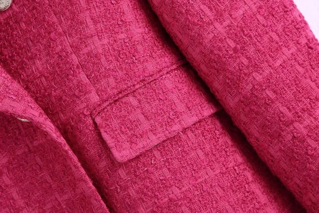 Women Long Sleeve Double Breasted Tweed Woolen Casual Open Front Blazer Jacket Outerwear Work Suits Coats & Jackets jehouze 
