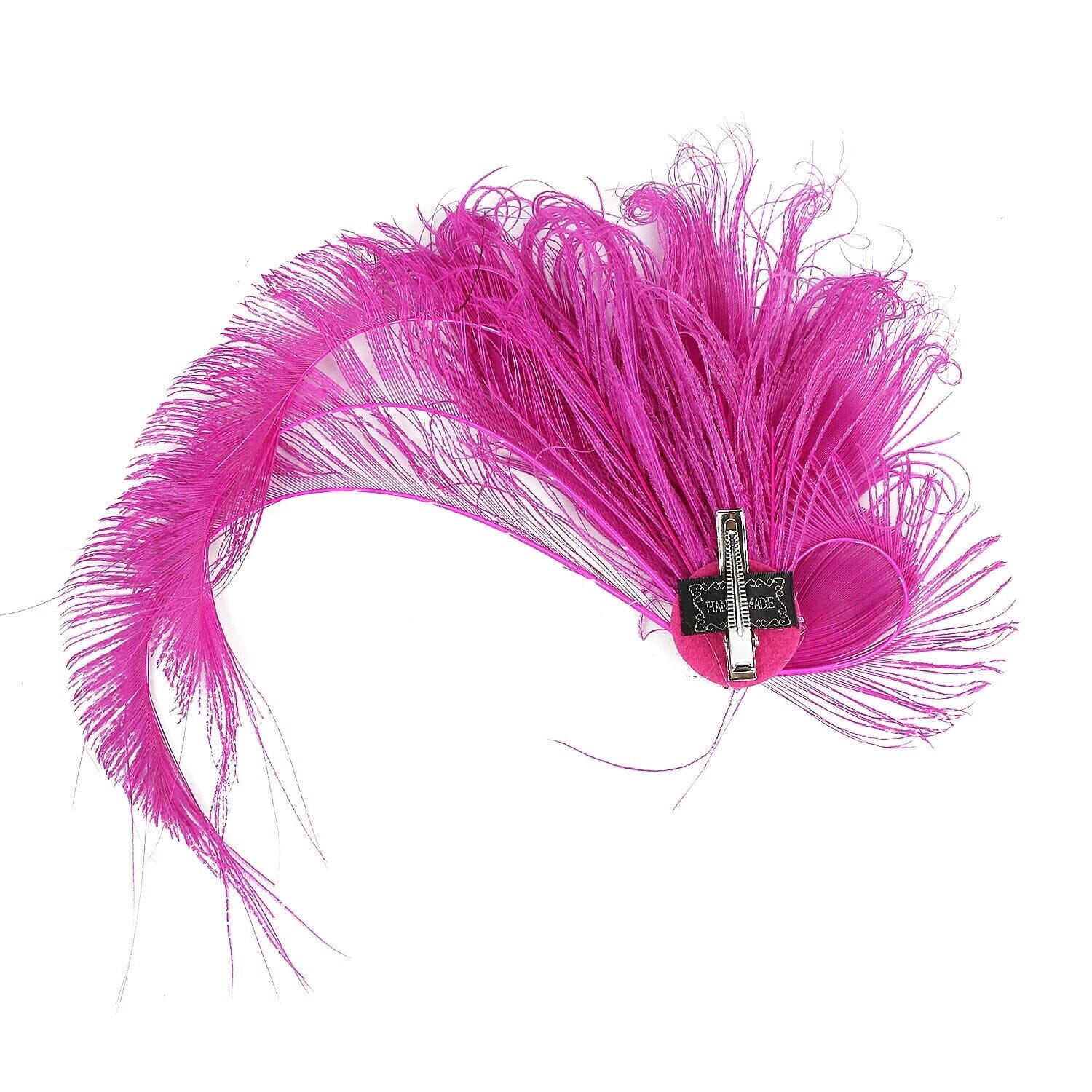 Women Peacock Feather Hair Clip with Pearl Rhinestone Fascinator 1920s Gatsby Headpiece Hat jehouze 