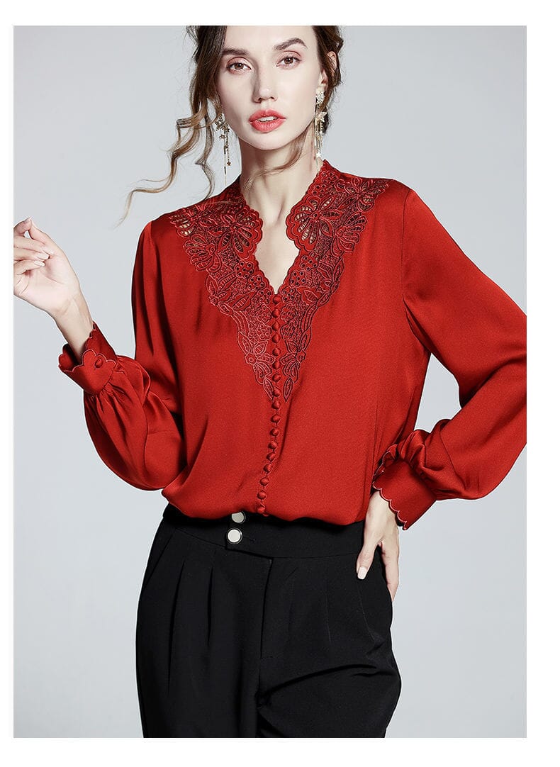 Red formal sales tops