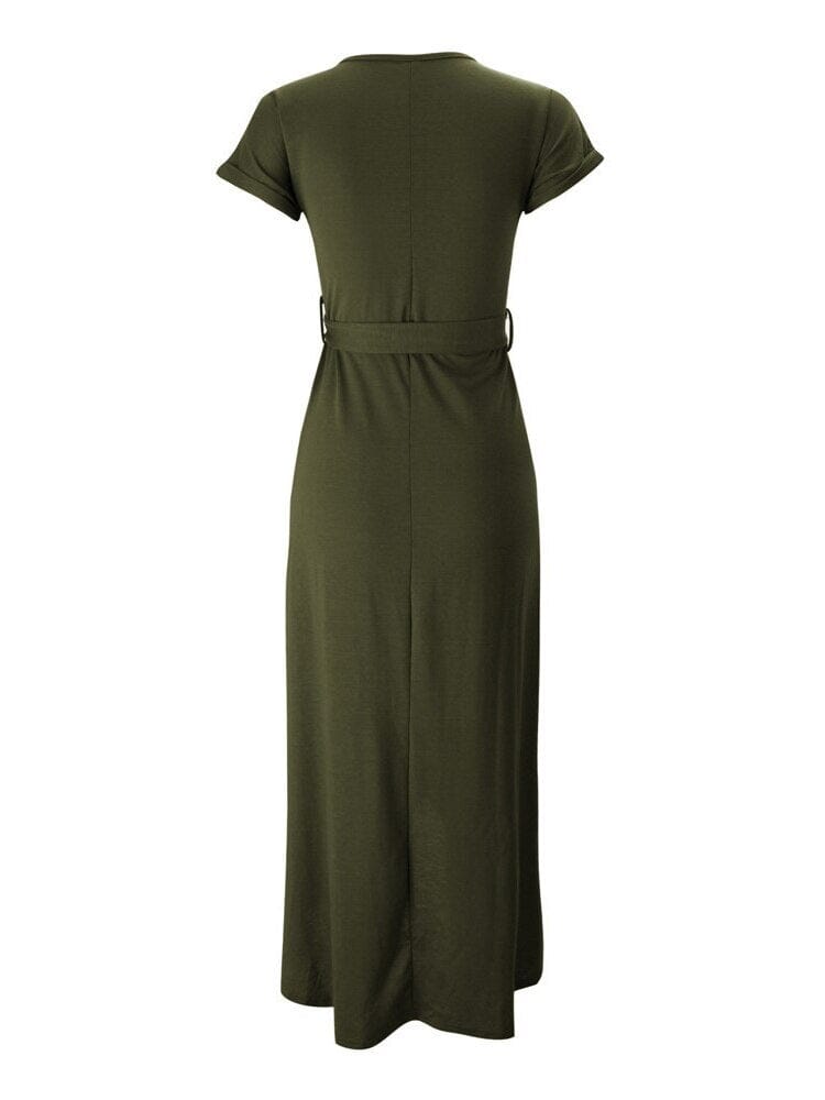 Women Plus Size Lace Casual Short Sleeve Round Neck Flowy Dress_ –  JeHouze.US