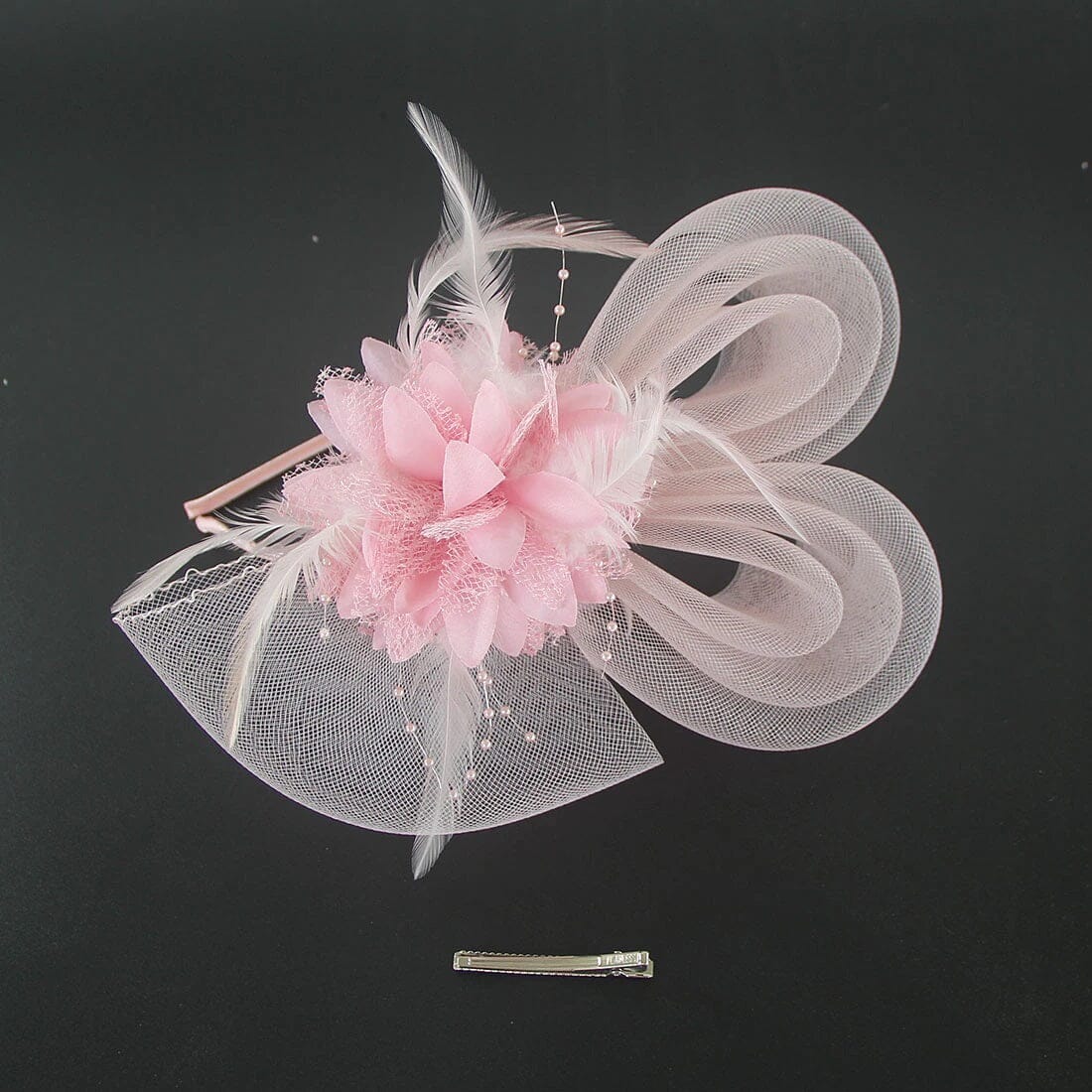 Women Tea Party Wedding Flower Mesh Hair Clip Fascinators Hat_ Hat jehouze 9 