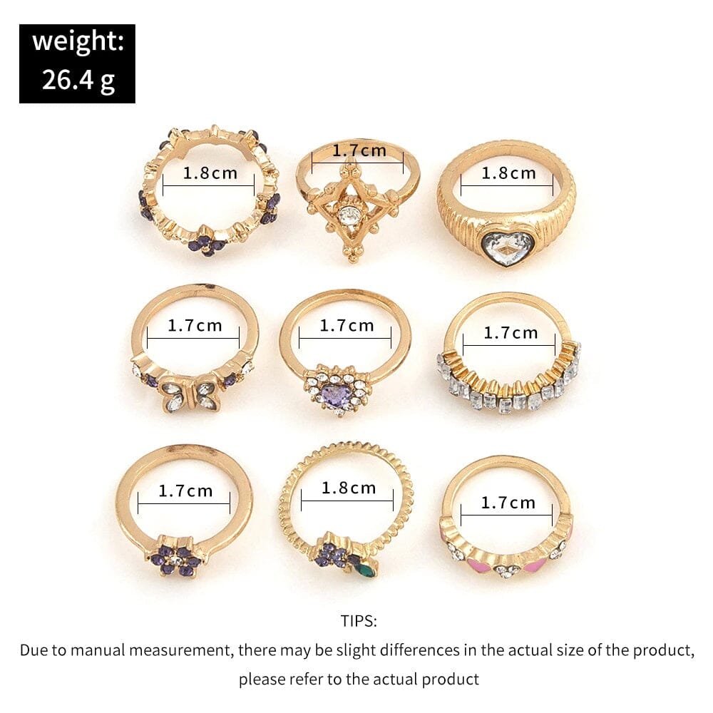 Women Teen Girls Vintage Cute Fashion Knuckle Stacking Ring Set_ Jewelry jehouze 