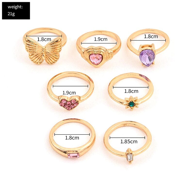 Women Teen Girls Vintage Cute Fashion Knuckle Stacking Ring Set_ Jewelry jehouze 