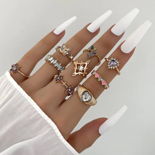 Women Teen Girls Vintage Cute Fashion Knuckle Stacking Ring Set_ Jewelry jehouze 