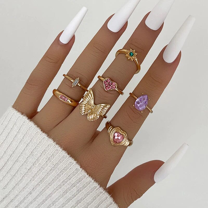 Women Teen Girls Vintage Cute Fashion Knuckle Stacking Ring Set_ Jewelry jehouze 7 