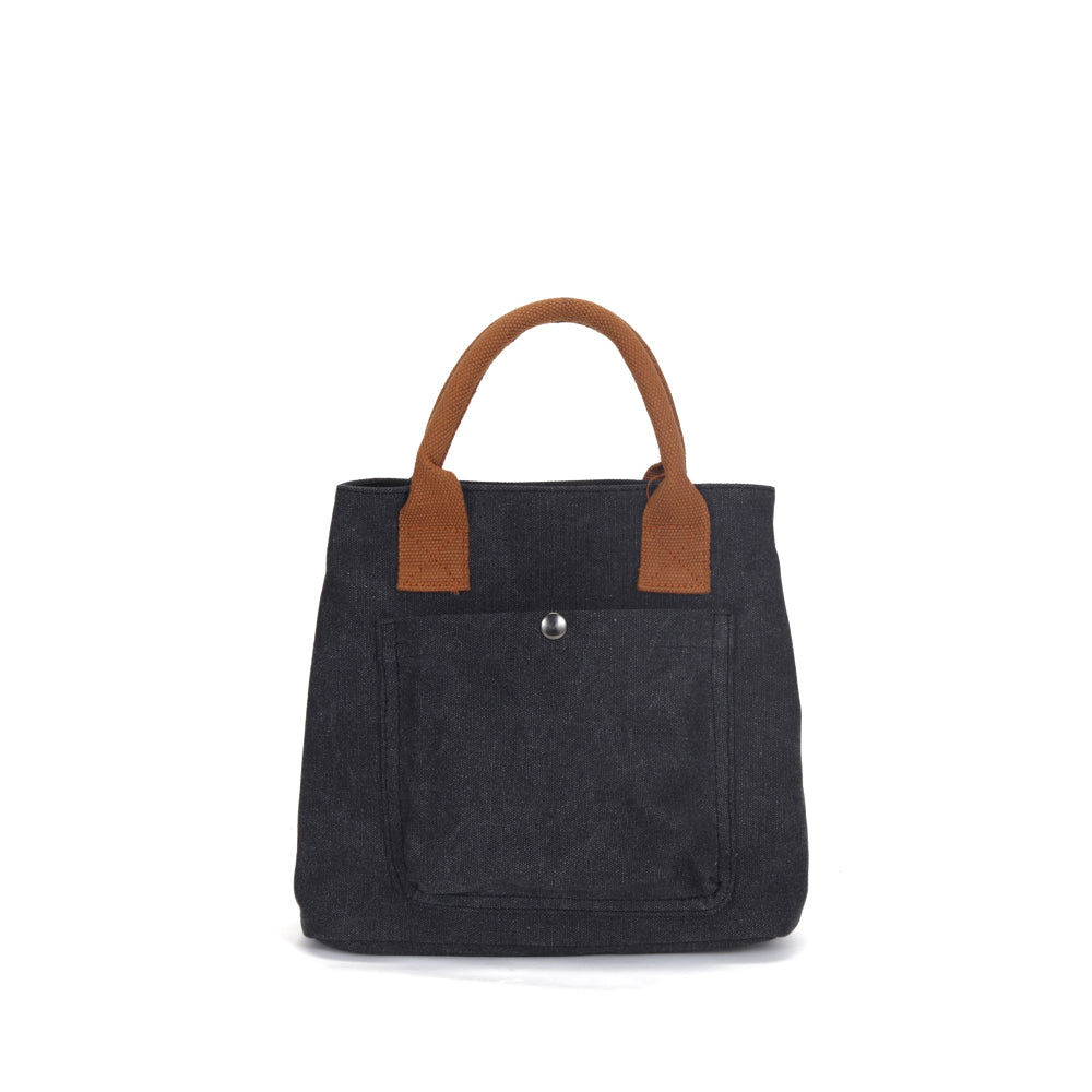Women's canvas bags retro casual work handbags Tote lightweight top handle purses Handbags & Purses jehouze Black 